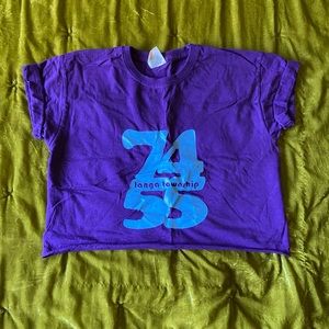 Purple and Blue Cropped Tee